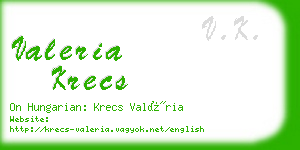valeria krecs business card